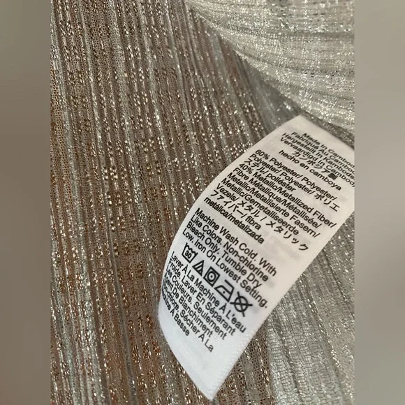 J. Crew Sheer metallic boatneck top in Silver Metallic Sz M new - Picture 6 of 9